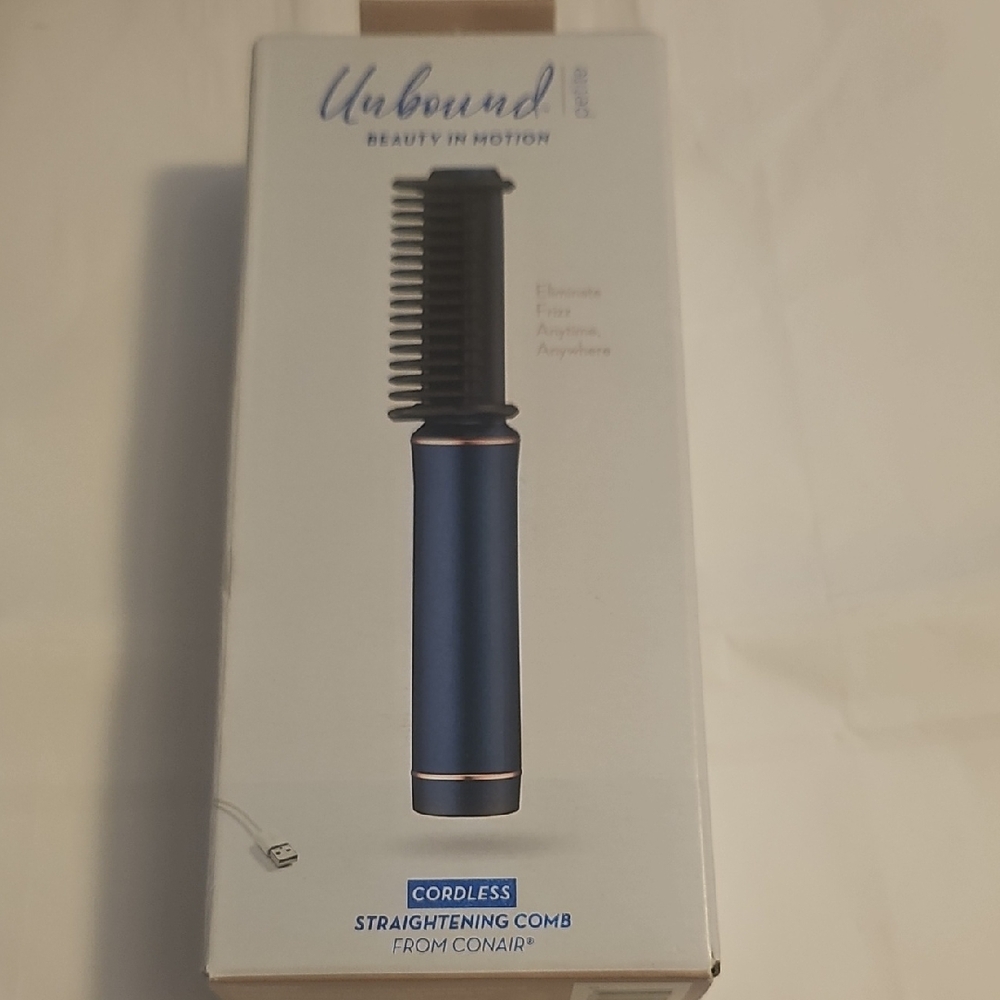 Unbound Cordless Hair Straightening Comb - Navy